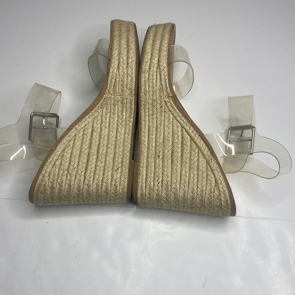 Steve Madden Womens Clear Strap Wedge Heels Open Toe Espadrille Sandals Size 10 - Picture 9 of 10